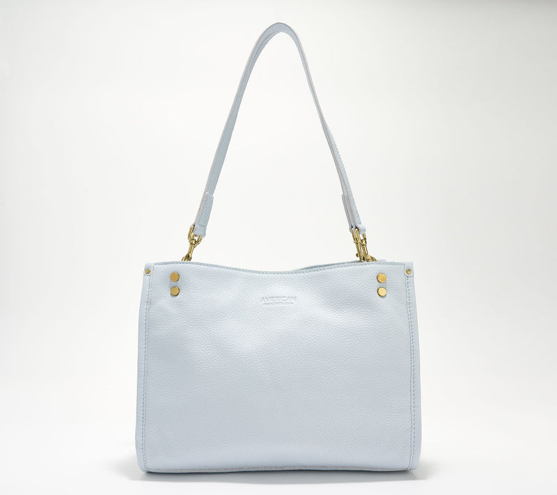 American Leather Co. Lenox Triple Entry Leather Satchel — View 67