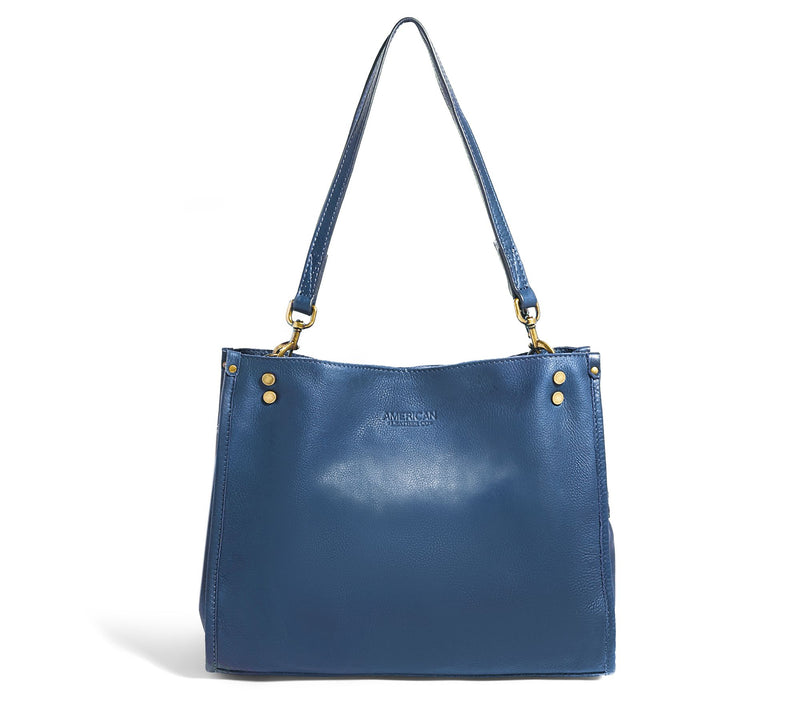 American Leather Co. Lenox Triple Entry Leather Satchel — View 57