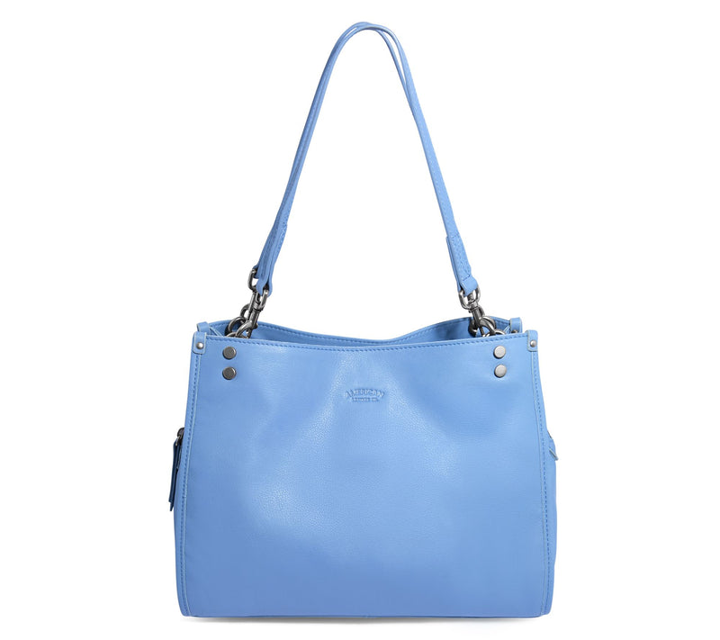 American Leather Co. Lenox Triple Entry Leather Satchel — View 95