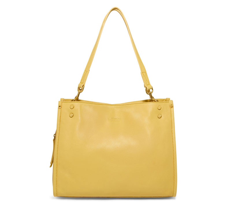 American Leather Co. Lenox Triple Entry Leather Satchel — View 97