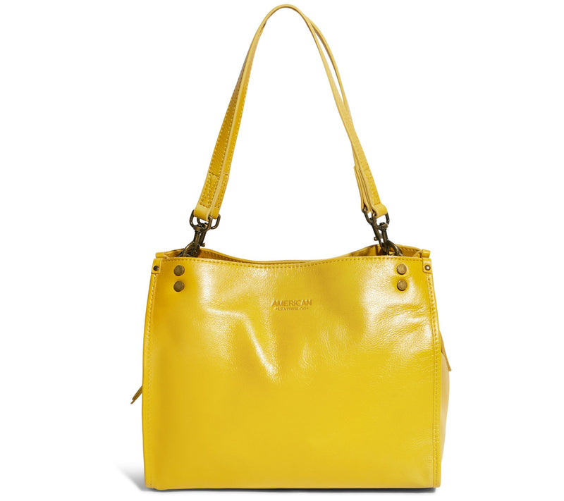 American Leather Co. Lenox Triple Entry Leather Satchel — View 39
