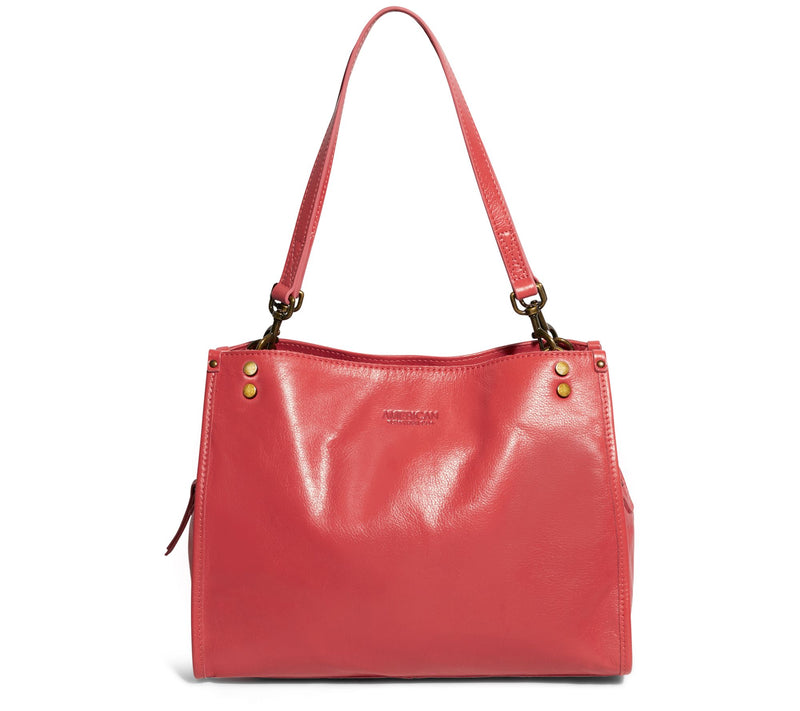 American Leather Co. Lenox Triple Entry Leather Satchel — View 43
