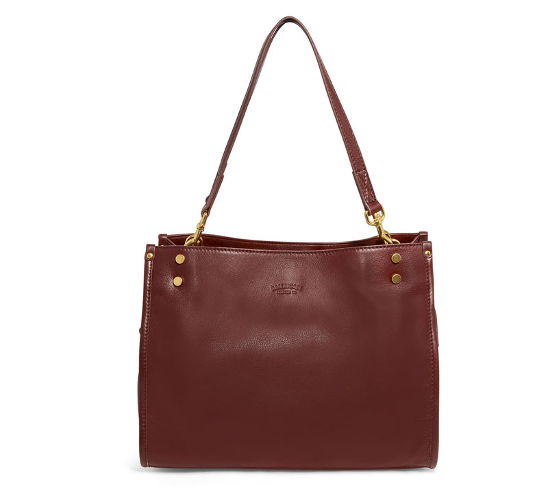 American Leather Co. Lenox Triple Entry Leather Satchel — View 99