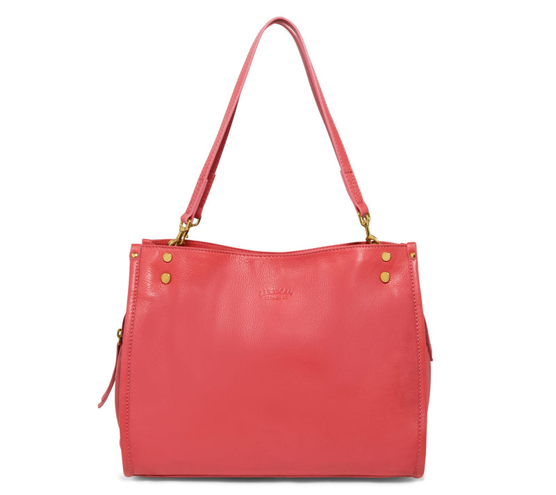 American Leather Co. Lenox Triple Entry Leather Satchel — View 105