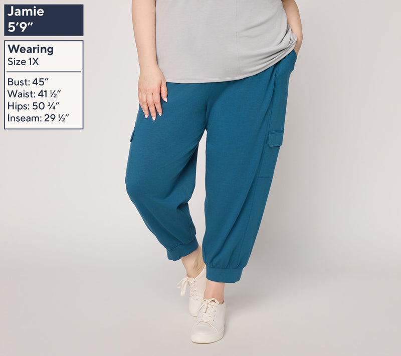 AnyBody Lounge Cozy Knit Cropped Cargo Joggers — View 8
