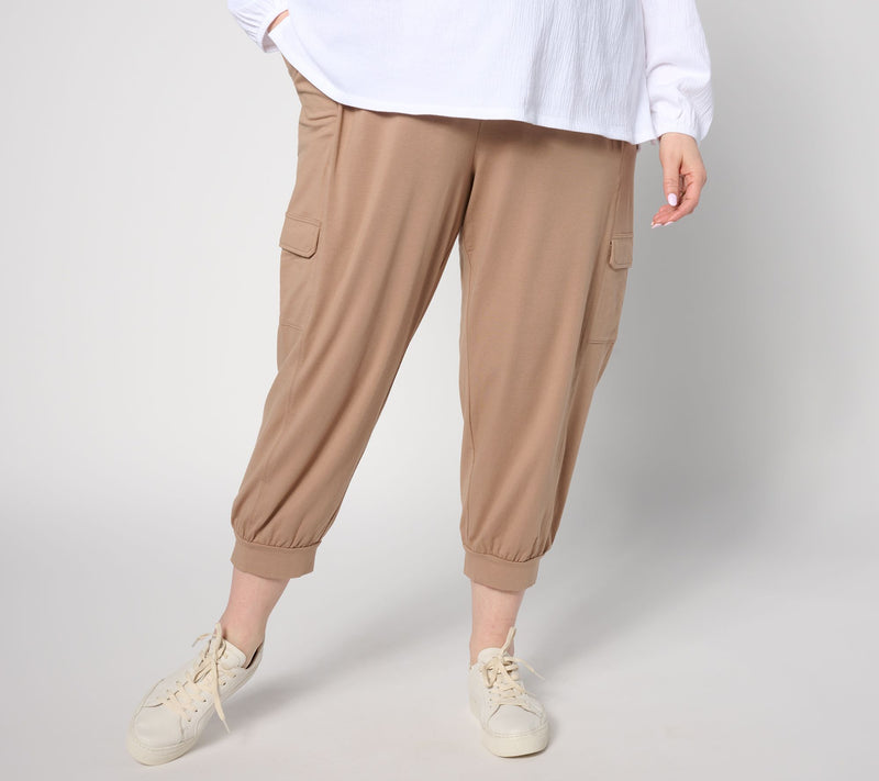 AnyBody Lounge Cozy Knit Cropped Cargo Joggers — View 25