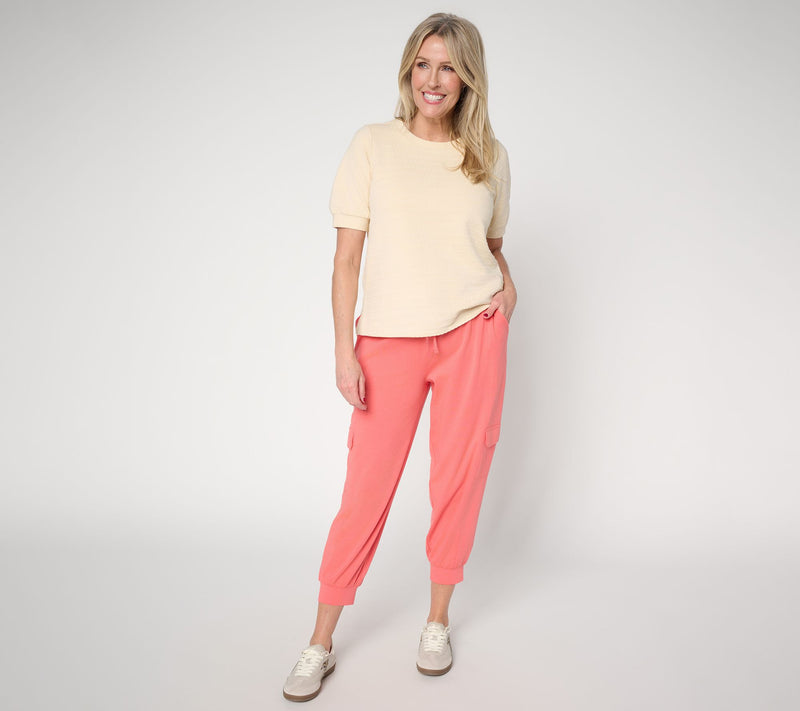 AnyBody Lounge Cozy Knit Cropped Cargo Joggers — View 11