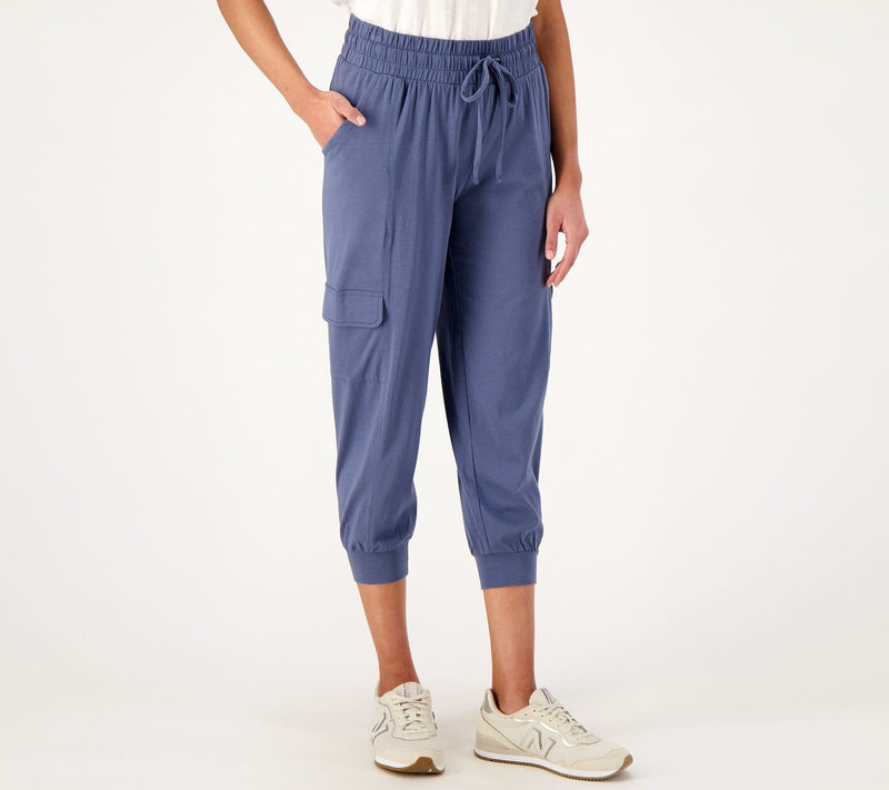 AnyBody Lounge Cozy Knit Cropped Cargo Joggers — View 32