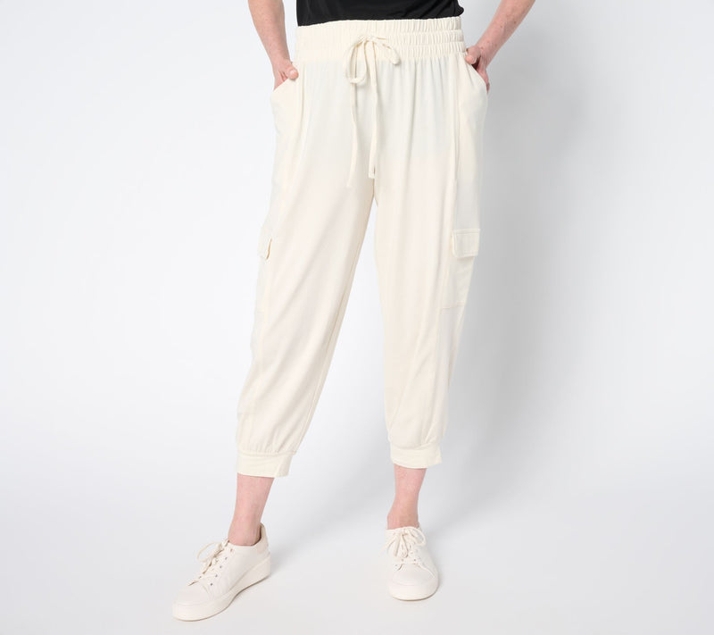 AnyBody Lounge Cozy Knit Cropped Cargo Joggers — View 2