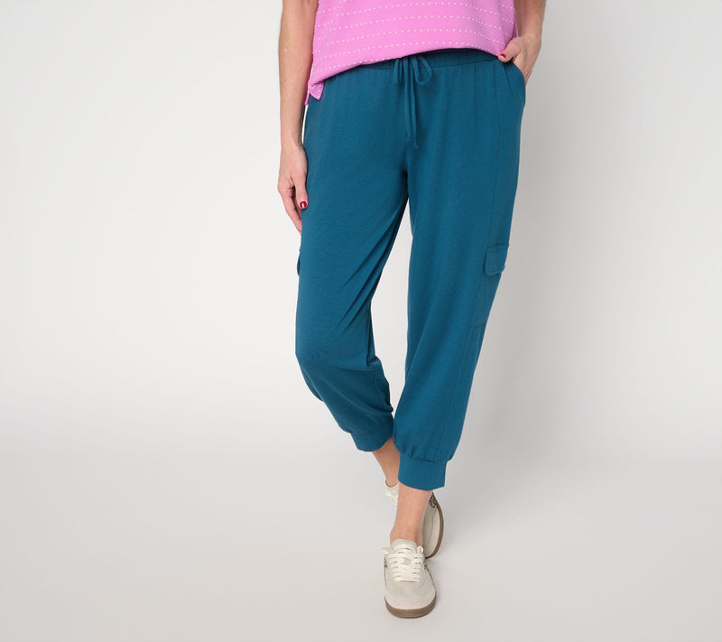 AnyBody Lounge Cozy Knit Cropped Cargo Joggers — View 34