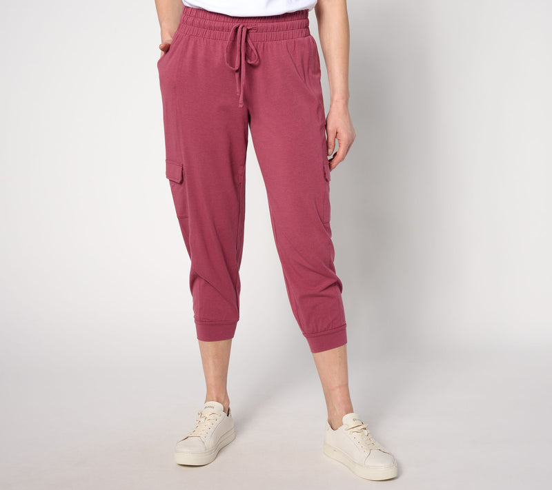 AnyBody Lounge Cozy Knit Cropped Cargo Joggers — View 36