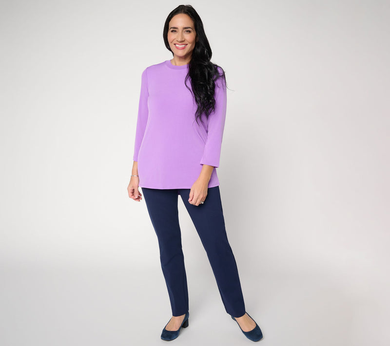 Susan Graver Modern Essentials Reg Liquid Knit Crew Neck Top — View 21