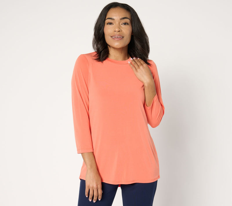Susan Graver Modern Essentials Reg Liquid Knit Crew Neck Top — View 14