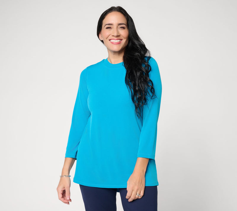 Susan Graver Modern Essentials Pet Liquid Knit Crew Neck Top — View 6