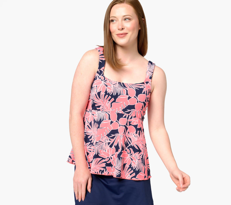 Lands' End Flutter Scoop Neck Tankini Top — View 19