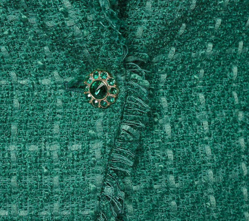 GRAVER Susan Graver Petite Tweed Blazer w/Fray Detail — View 10