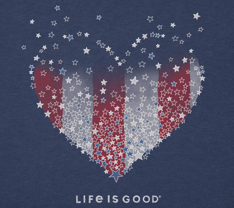 Life is Good Womens Heart Stars and Stripes Crusher Knit Tee — View 4