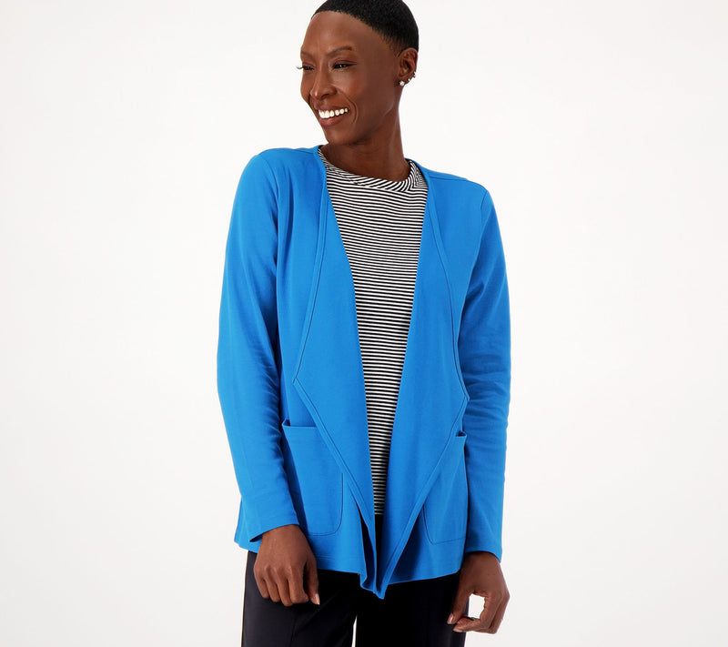 Isaac Mizrahi Live! Essentials Pima Cotton Cardigan — View 9