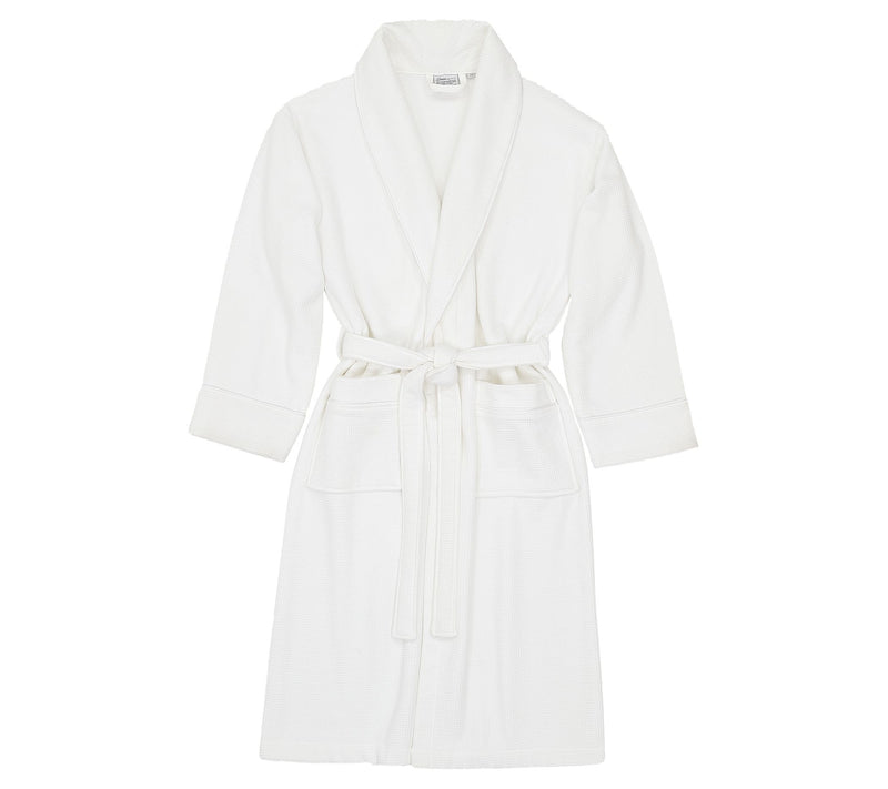 Linum Home Textiles Waffle Terry Bathrobe w/ Satin Piped Trim — View 8