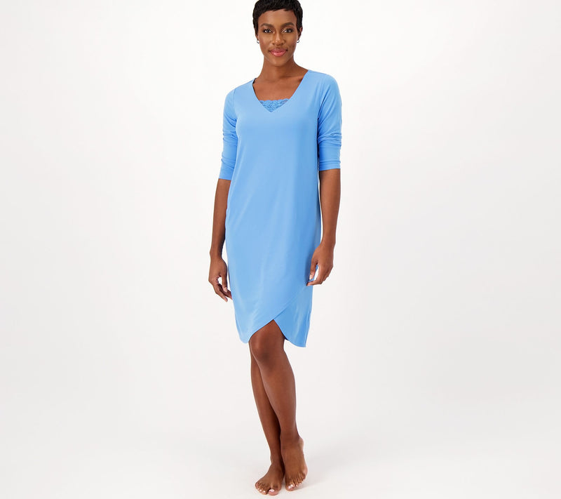 Breezies Sleep Dress with Lace Detail — View 9
