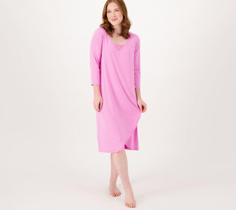 Breezies Sleep Dress with Lace Detail — View 3