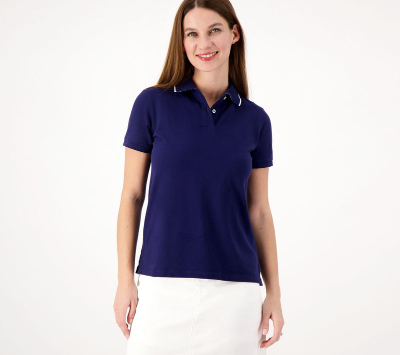 Lands' End Mesh Cotton Short Sleeve Polo Shirt — View 9