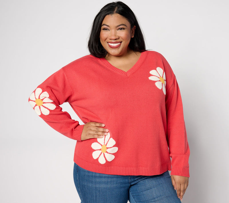 Peace Love World Garden Party Floral Sweater — Main view