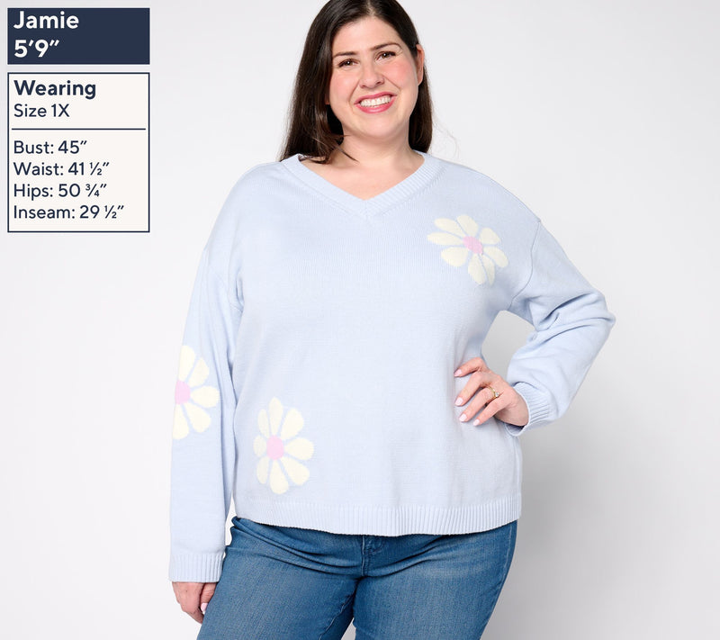 Peace Love World Garden Party Floral Sweater — View 2