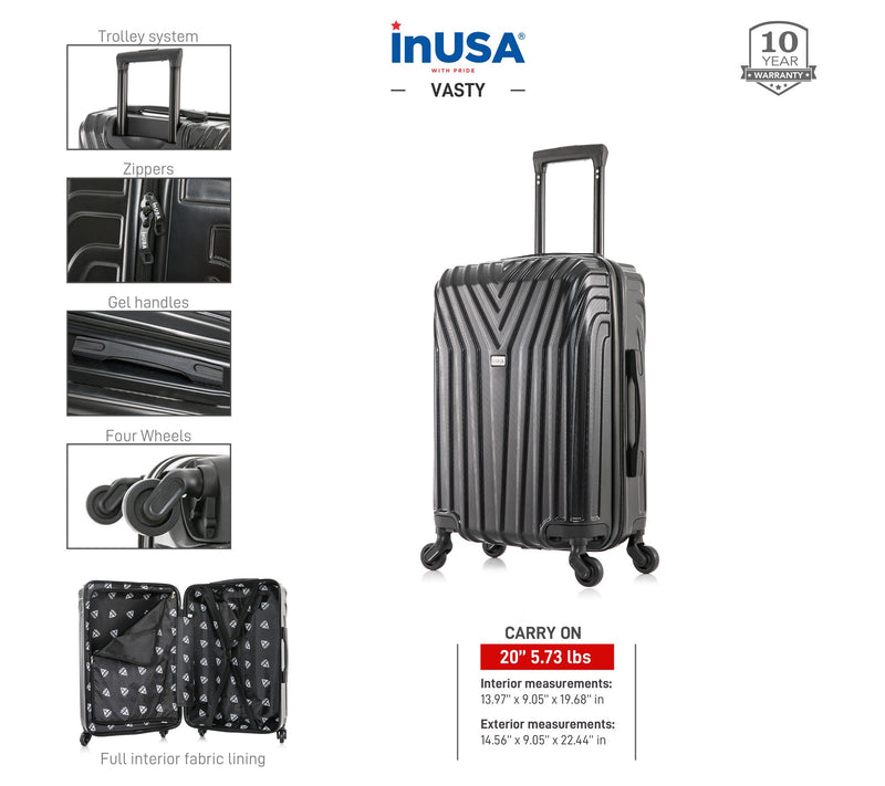 InUsa Vasty Lightweight Hardside Spinner 20". Carry-On — View 11
