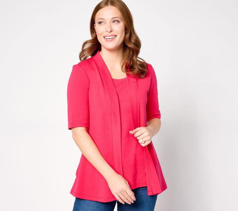 Isaac Mizrahi Live! Essentials Pima Cotton Layered Look — View 2