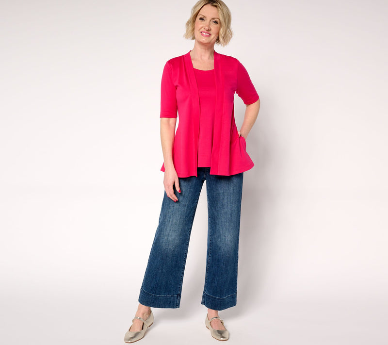 Isaac Mizrahi Live! Essentials Pima Cotton Layered Look — View 7