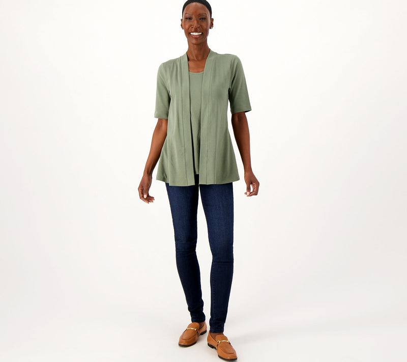 Isaac Mizrahi Live! Essentials Pima Cotton Layered Look — View 5
