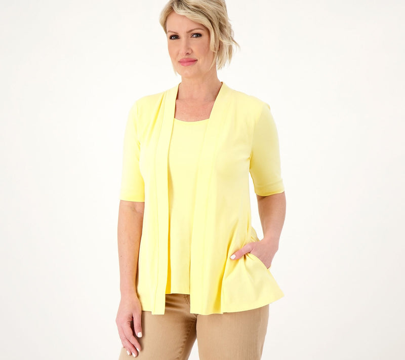 Isaac Mizrahi Live! Essentials Pima Cotton Layered Look — View 22