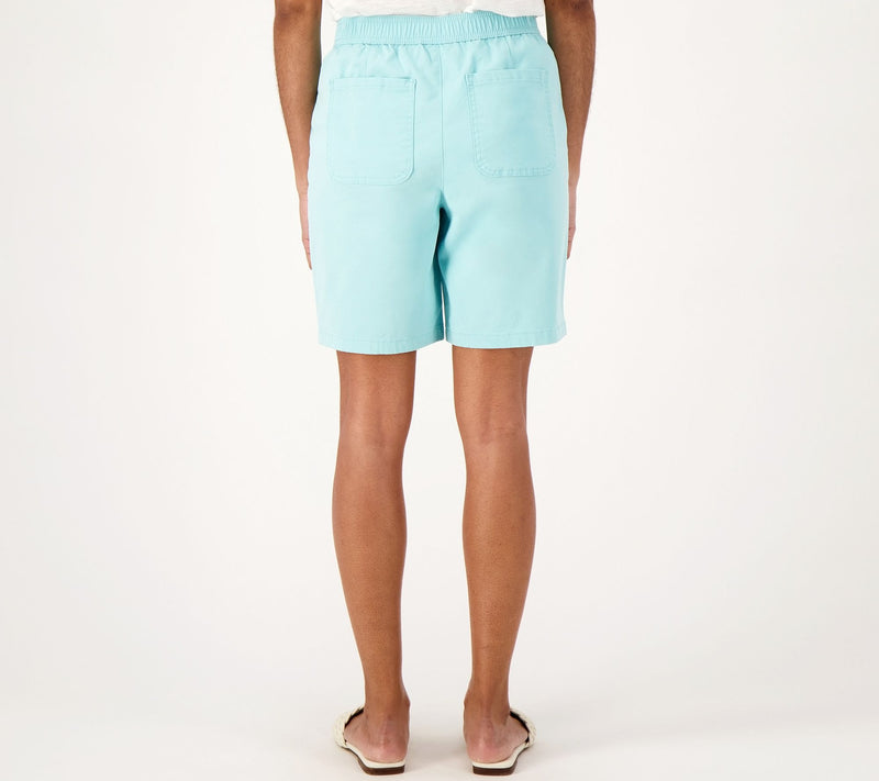 Denim & Co. Petite EasyWear Twill Relaxed Pull On Short — View 10