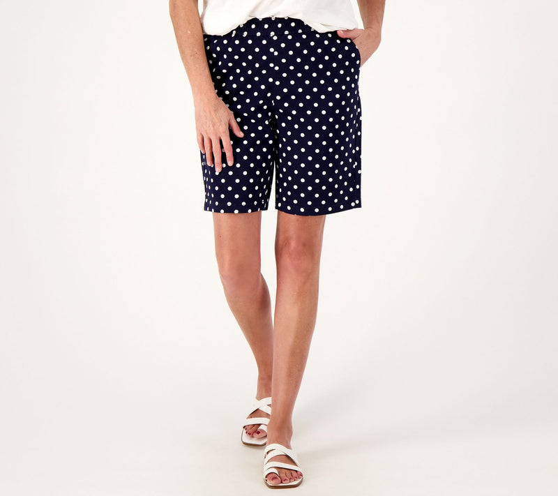 Denim & Co. Petite EasyWear Twill Relaxed Pull On Short — View 9