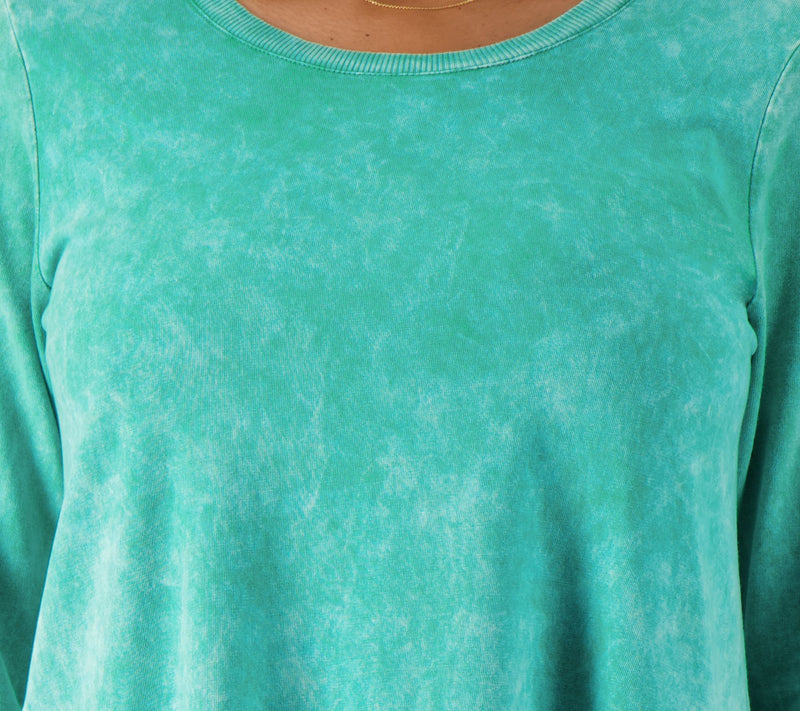 LOGO by Lori Goldstein Sun Faded Cotton Top w/ Ribbed Hem — View 6