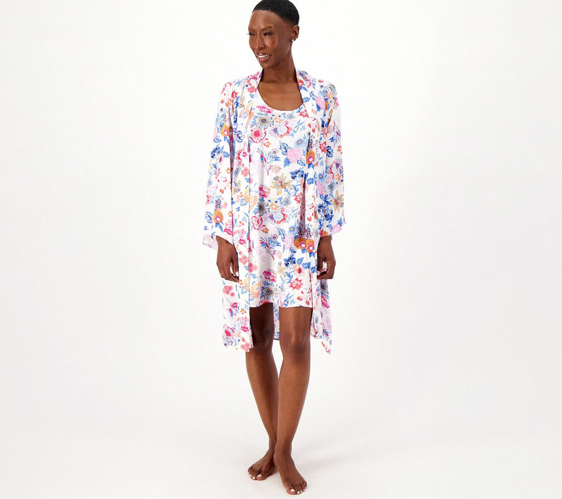 Tolani Collection Chemise and Wrap Robe Set — View 2