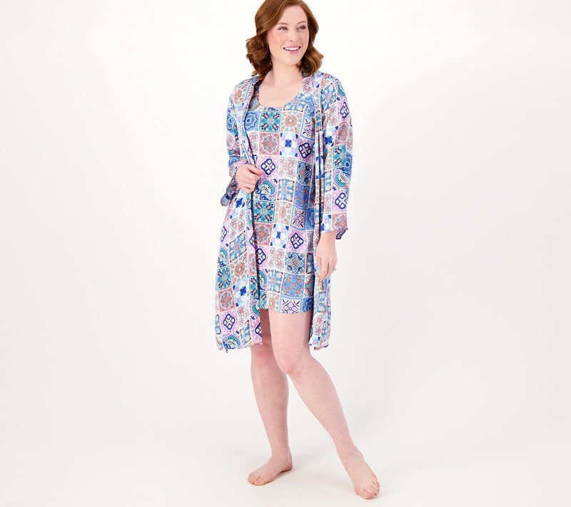 Tolani Collection Chemise and Wrap Robe Set — View 12