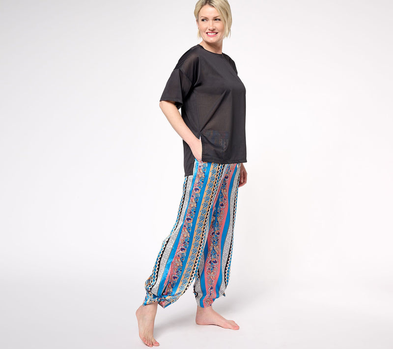 Tolani Collection Relaxed Tee & Side Tie Pants Pajama Set — View 11