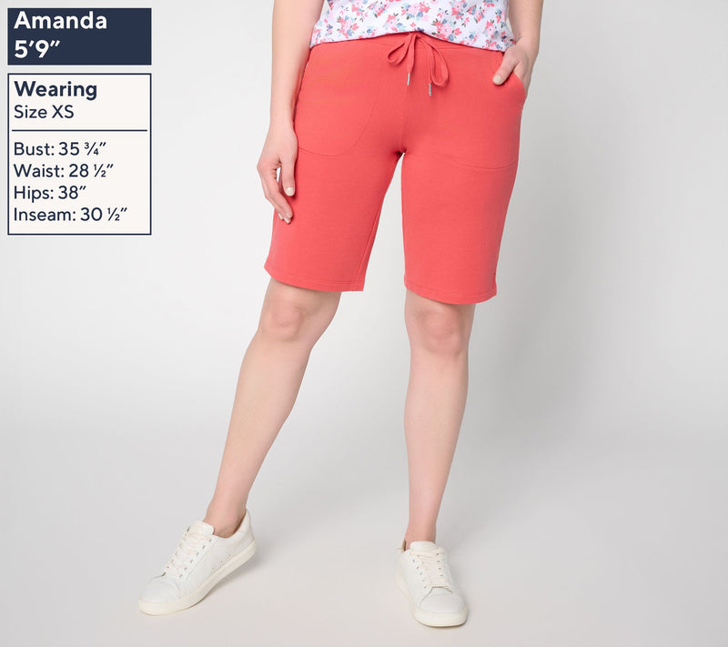 Denim & Co. Active French Terry Pull-On Bermuda Shorts — View 4