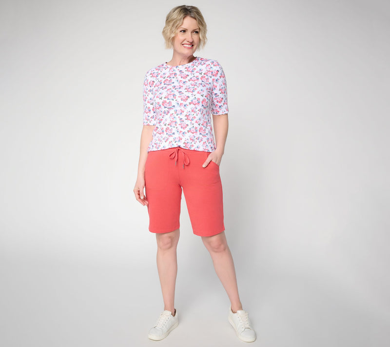 Denim & Co. Active French Terry Pull-On Bermuda Shorts — View 6