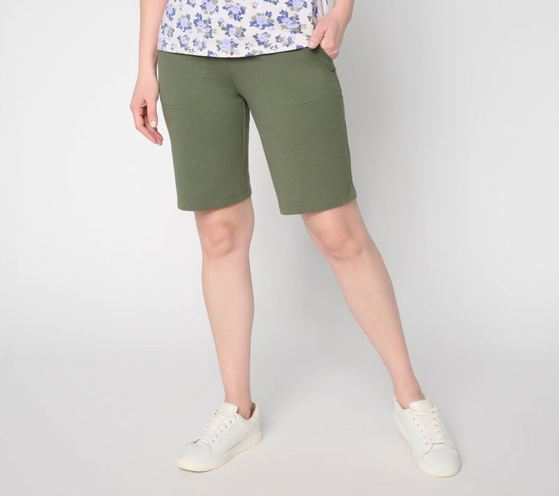 Denim & Co. Active French Terry Pull-On Bermuda Shorts — View 27