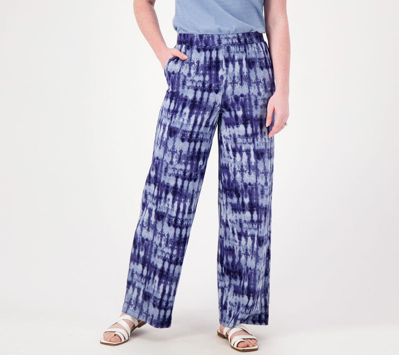 Denim & Co. Beach Jersey Regular Wide Leg Full Length Pant — View 3