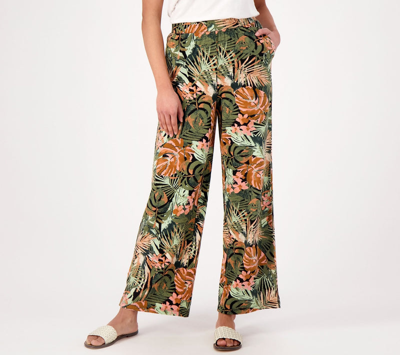 Denim & Co. Beach Jersey Regular Wide Leg Full Length Pant — View 22