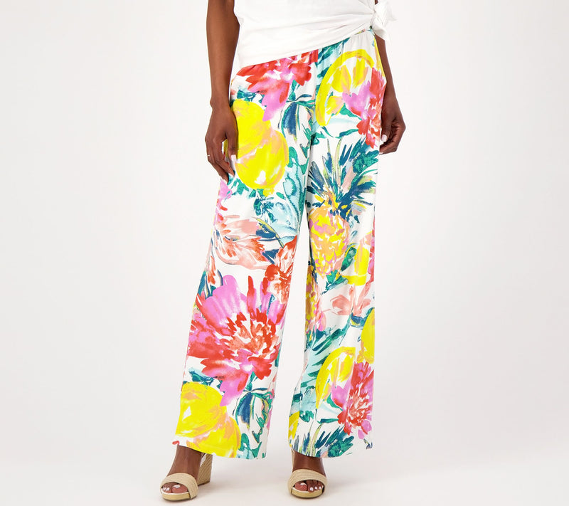 Denim & Co. Beach Jersey Regular Wide Leg Full Length Pant — View 9