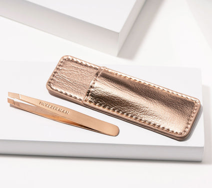Tweezerman Rose Gold Mini Slant Tweezer w/ Case