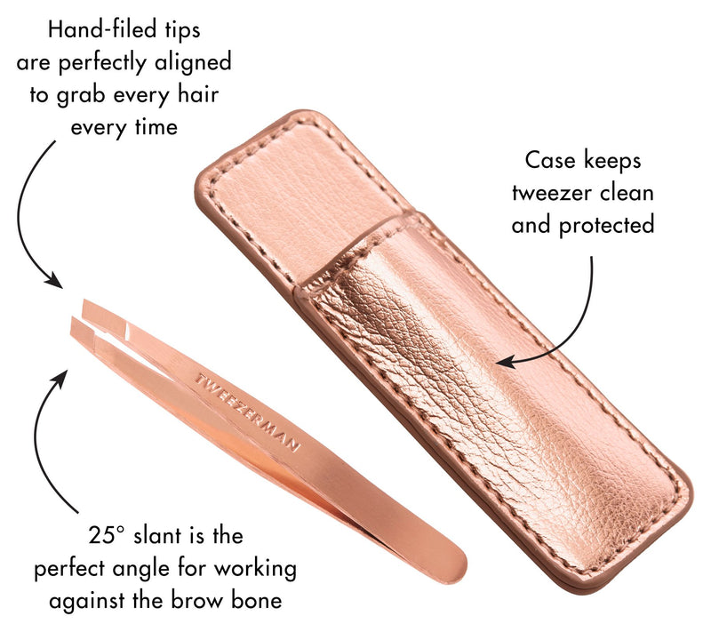Tweezerman Rose Gold Mini Slant Tweezer w/ Case — View 7