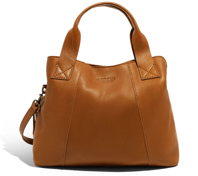 American Leather Co. Ada Triple Entry Leather Satchel — View 7