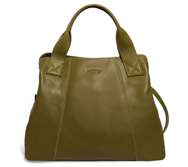 American Leather Co. Ada Triple Entry Leather Satchel — View 55