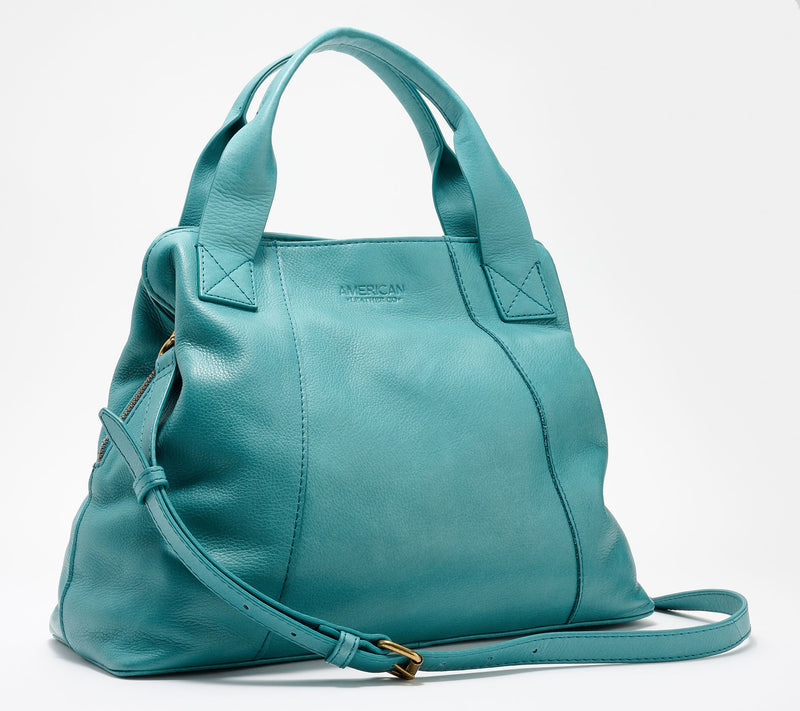 American Leather Co. Ada Triple Entry Leather Satchel — View 17